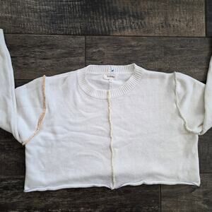 Boheme Cream Sweater with Unique Stitching